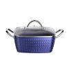 Casserole Dish; Square Induction Saucepan with Lid; 24cm/ 4L Stock Pots Non Stick Saucepan; Aluminum Ceramic Coating Cooking Pot - PFOA Free; Suitable