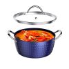 Casserole Dish; Induction Saucepan with Lid; 24cm/ 2.2L Stock Pots Non Stick Saucepan; Aluminum Ceramic Coating Cooking Pot - PFOA Free; Suitable for