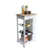 Kitchen Island & Kitchen Cart; Mobile Kitchen Island with Two Lockable Wheels; Rubber Wood Top; Black Color Design Makes It Perspective Impact During