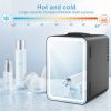 Mini Fridge 6L Portable Beauty Makeup Skincare Fridge Cosmetic LED Mirror Refrigerator with 3pcs Makeup Sponge