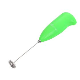 Electric Milk Frother Drink Foamer Whisk Mixer Stirrer Coffee Eggbeater (Color: Green)