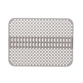 1pc Kitchen Silicone Drain Mat; Kitchen Sink Protection Anti-Scratch Mat; Non-Slip Card Bowl Card Position Mat; 16.93*12.6inch (quantity: 1PC, Color: Grey)