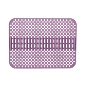 1pc Kitchen Silicone Drain Mat; Kitchen Sink Protection Anti-Scratch Mat; Non-Slip Card Bowl Card Position Mat; 16.93*12.6inch (quantity: 1PC, Color: purple)