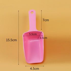 Plastic Ice Block Shovel Flour Food Candy Scoop Coffee Beans Bar Ice Scraper Corn Grain Spoon Kitchen Storage Buffet Gadgets (Color: Pink)