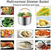 New Home Stainless Steel Steamer Basket For Instant Pot w/Silicone Handle For Steaming Vegetables Eggs Rice Meat - IP Accessory Insert Fits Into Press