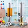 New Stainless Home/Commercial Restaurant Round Beverage Drink Dispenser Cold Drink Machine w/Cold Ice Juice Soy Milk Dispensers